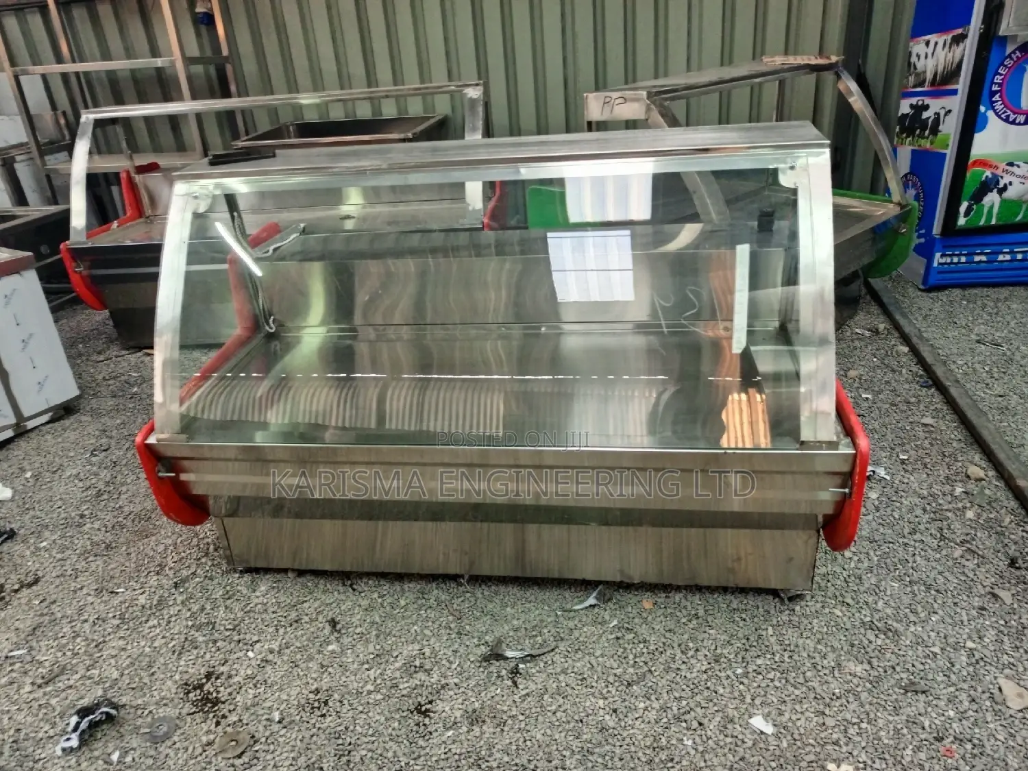 Stainless Steel Curved Glass Meat Chiller