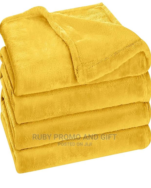 Super Warm Mustard Yellow Fleece Blanket - main view