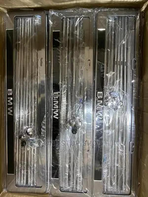 BMW 1pc Oblong Branded Metallic New Generation Number Holder