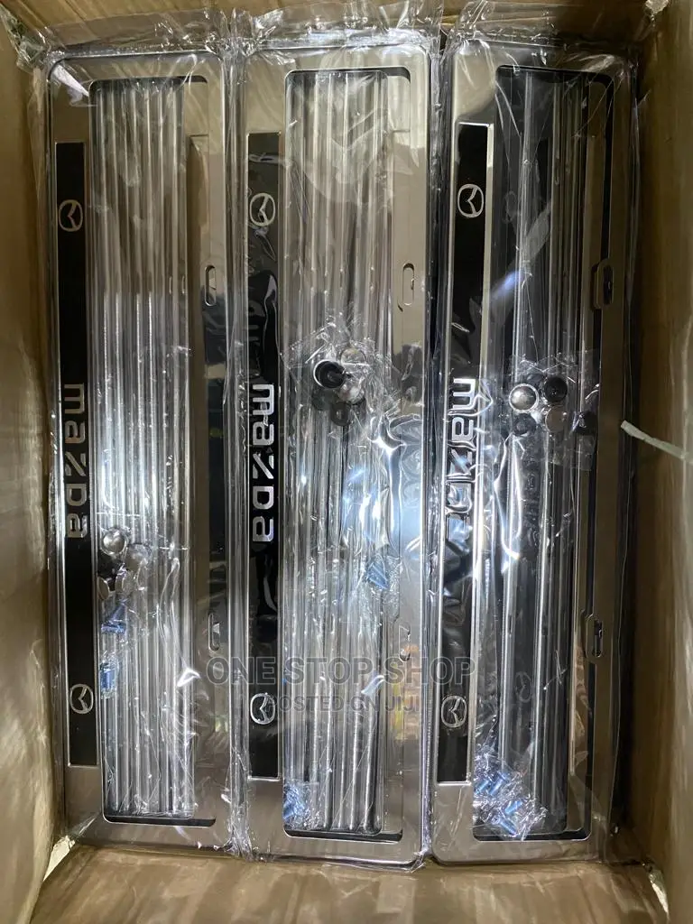 Mazda 1pc Oblong Branded Metallic Plateholder New Generation