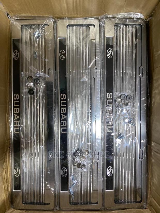 Subaru 1pc Metallic Oblong New Generation Numbers Holder