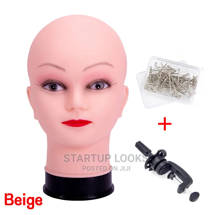 Bald Dummy Head+ Get FREE Tpins + Table Clamp