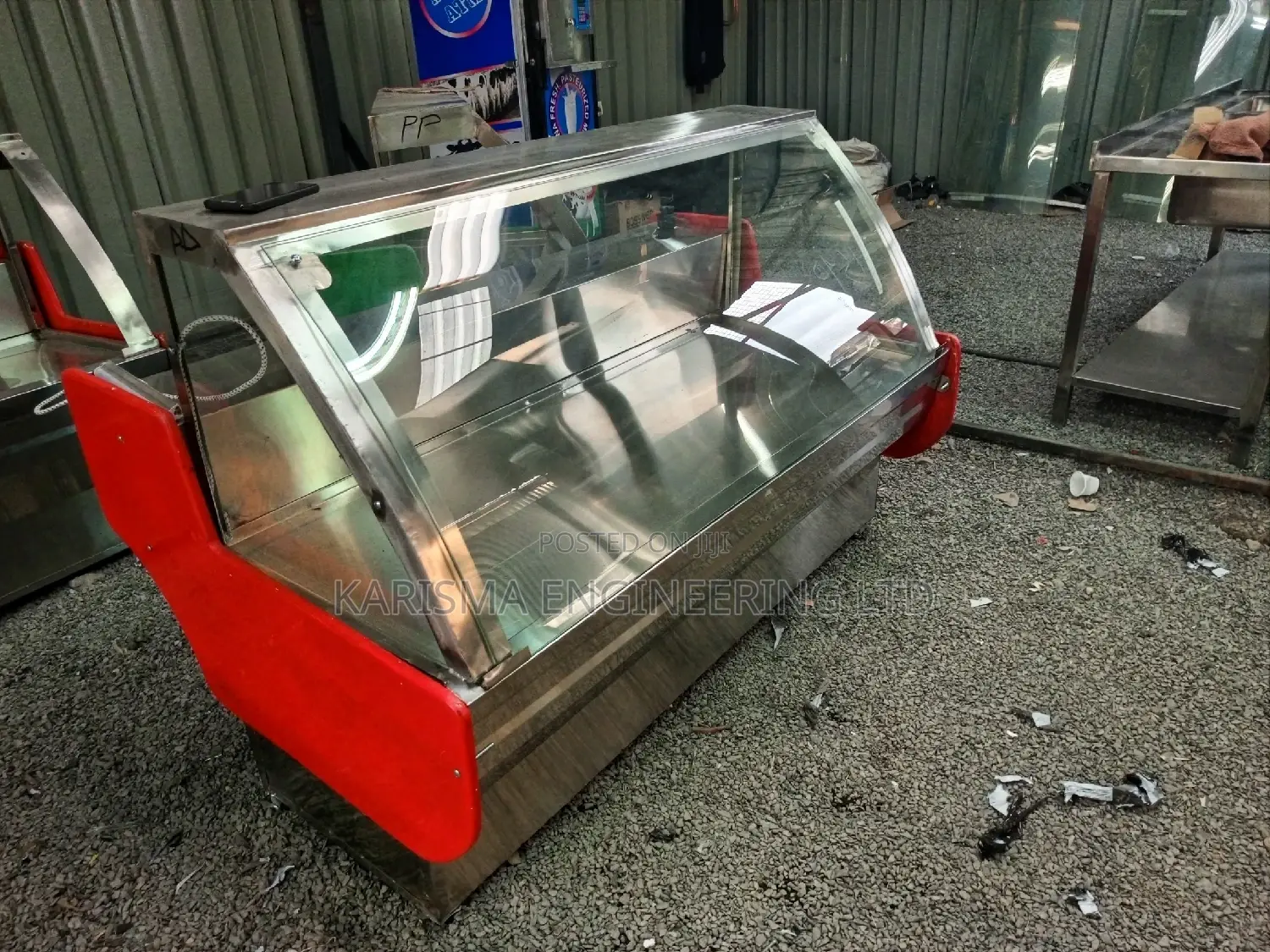 Durable Curved Glass Meat Chillers