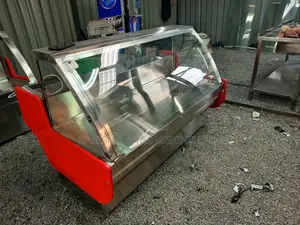Durable Curved Glass Meat Chillers