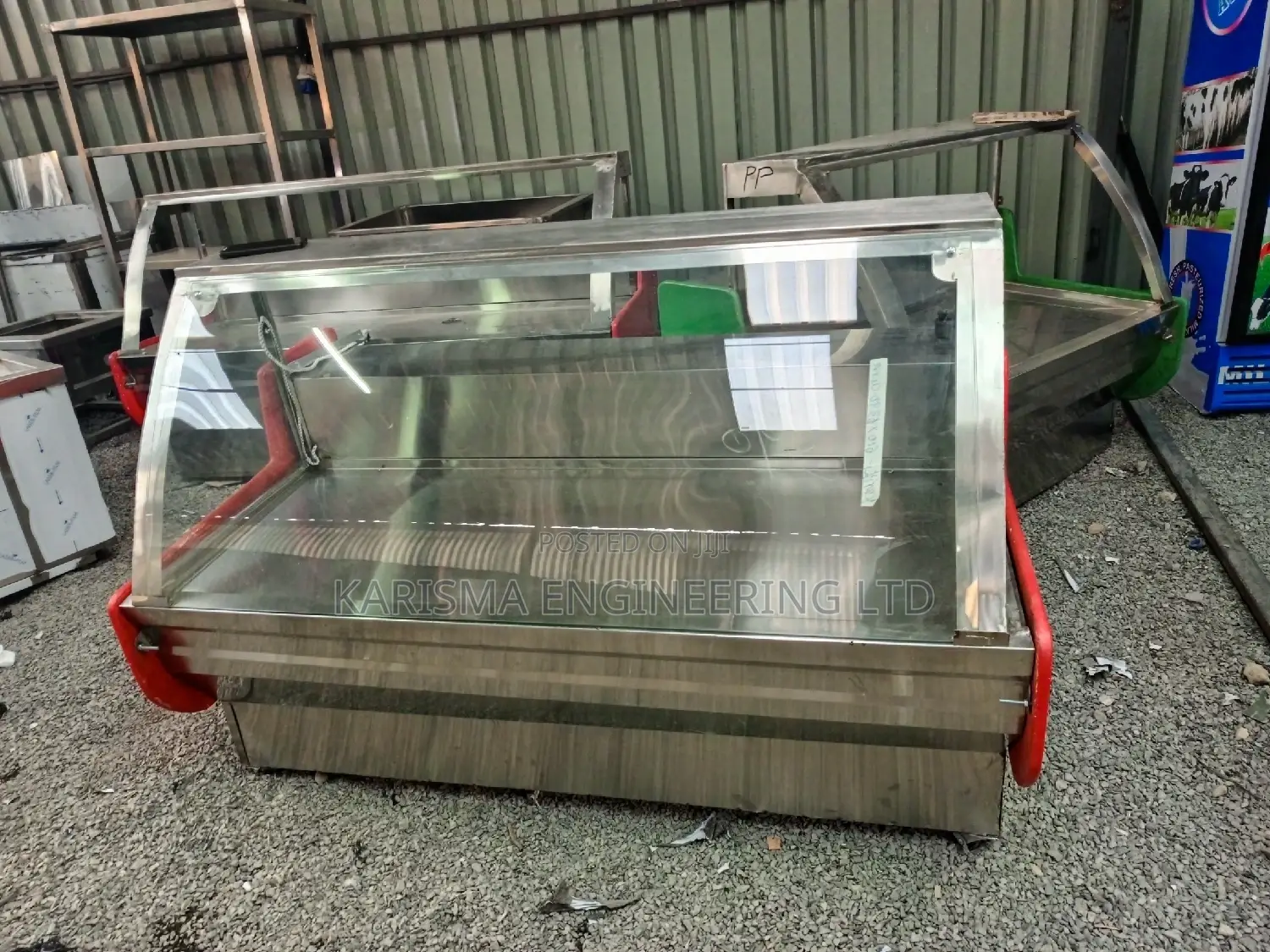 Durable Curved Glass Meat Chillers