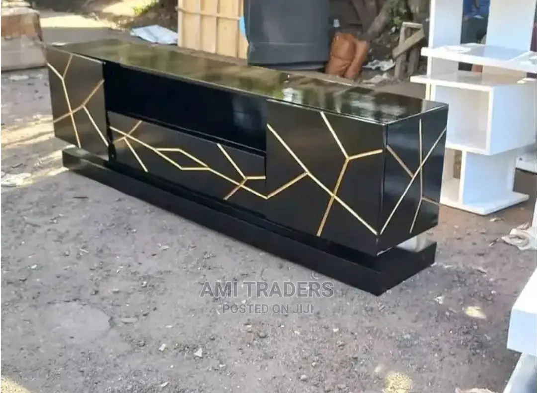 Elegant 6ft Golden Tv Stand