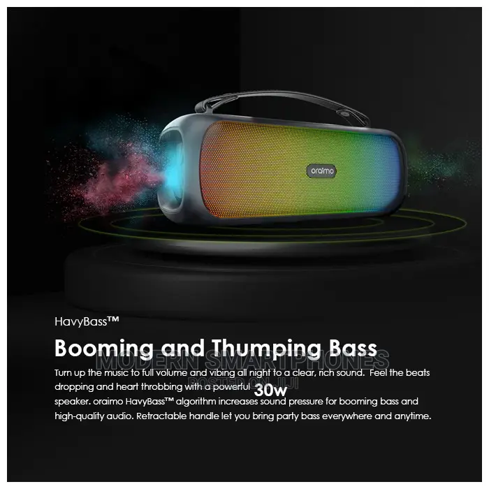 Oraimo Boom Powerful Sound Massive Bass Light Effects