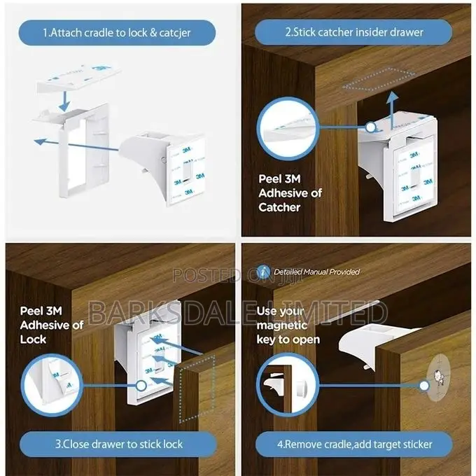 Magnetic Lock Cabinet Drawer Invisible Kids Babyproof Door