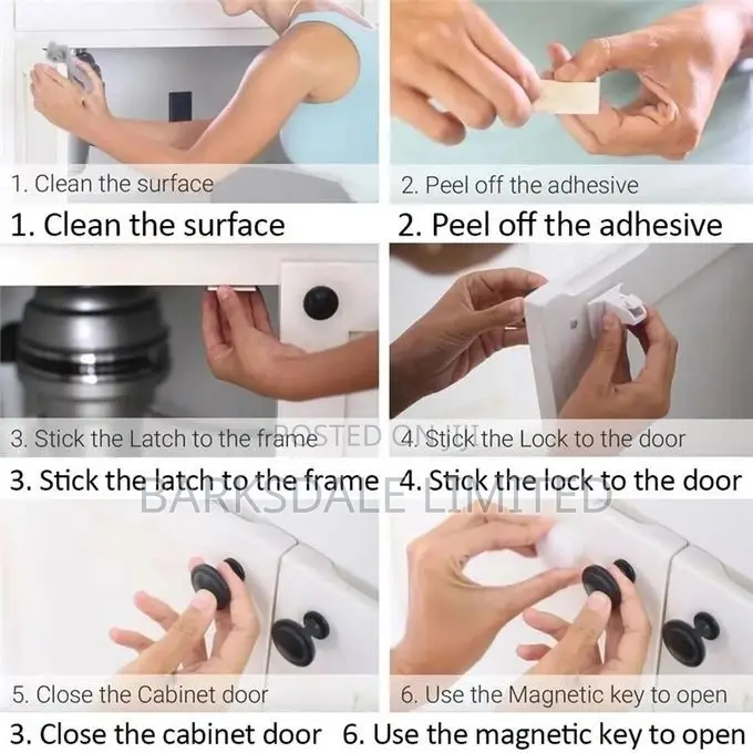 Magnetic Lock Cabinet Drawer Invisible Kids Babyproof Door