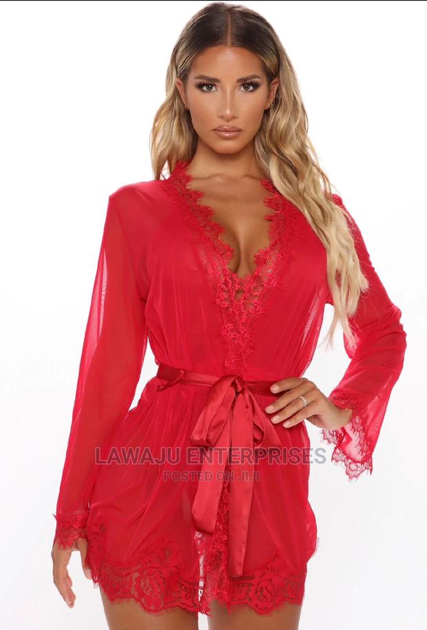 Short See Through Robe Plus Thong Lingerie Set - thumbnail 4