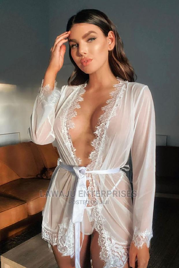 Short See Through Robe Plus Thong Lingerie Set - main view