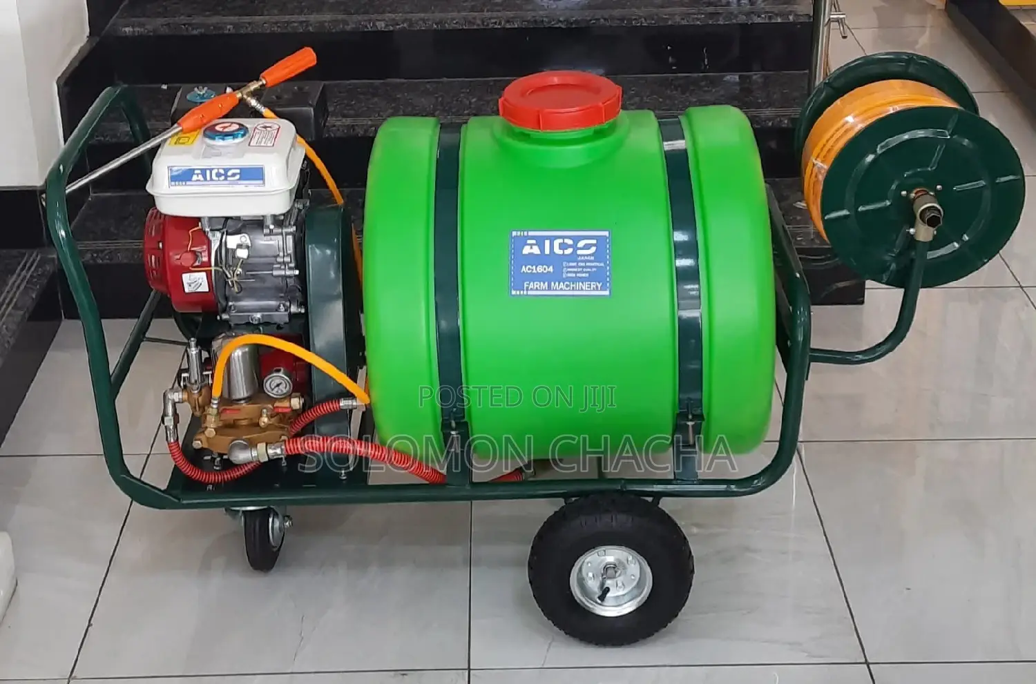Aico Japan Trolley Sprayer 160litres Engine Hose Power 8hp