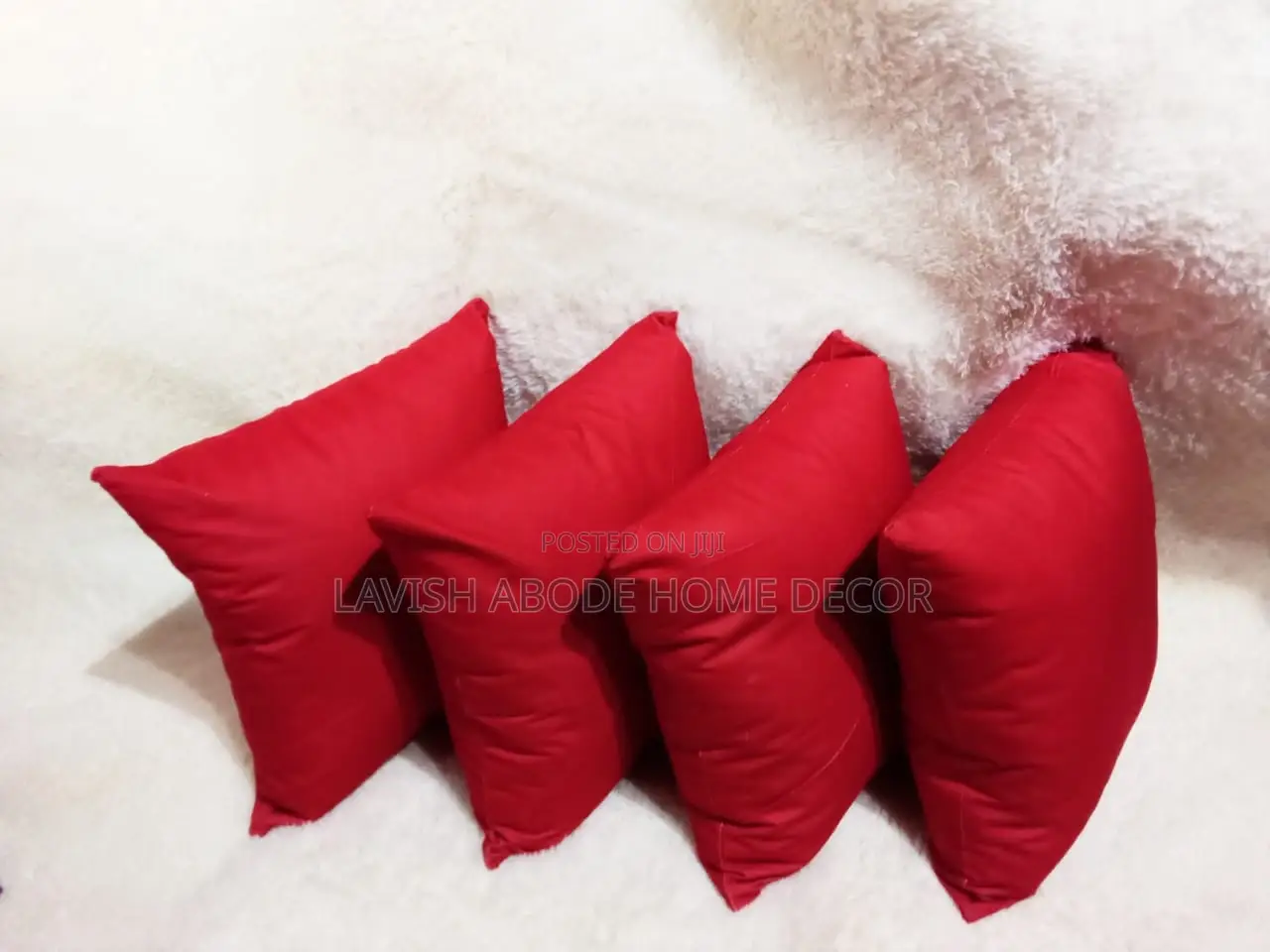 Red Plain Color Square Throw Pillow Covers