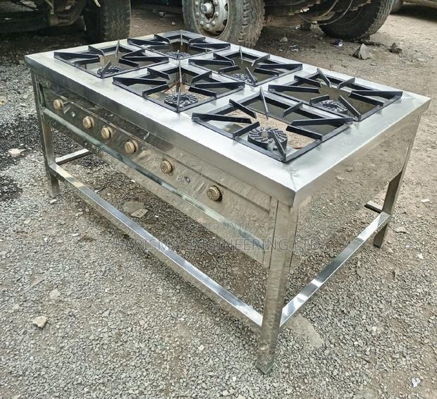 Gas Cooker 6 Commercial Burners