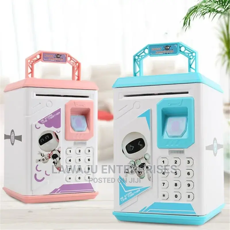 Electronic Piggy Bank Fingerprint Money Bank Saving ATM Box