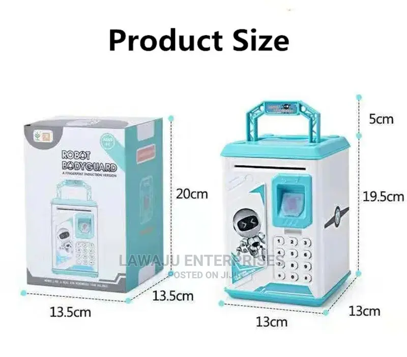 Electronic Piggy Bank Fingerprint Money Bank Saving ATM Box