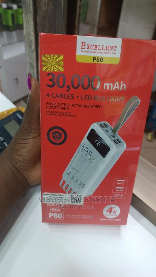 30000MAH Power Bank 3 Charging Cables - main view