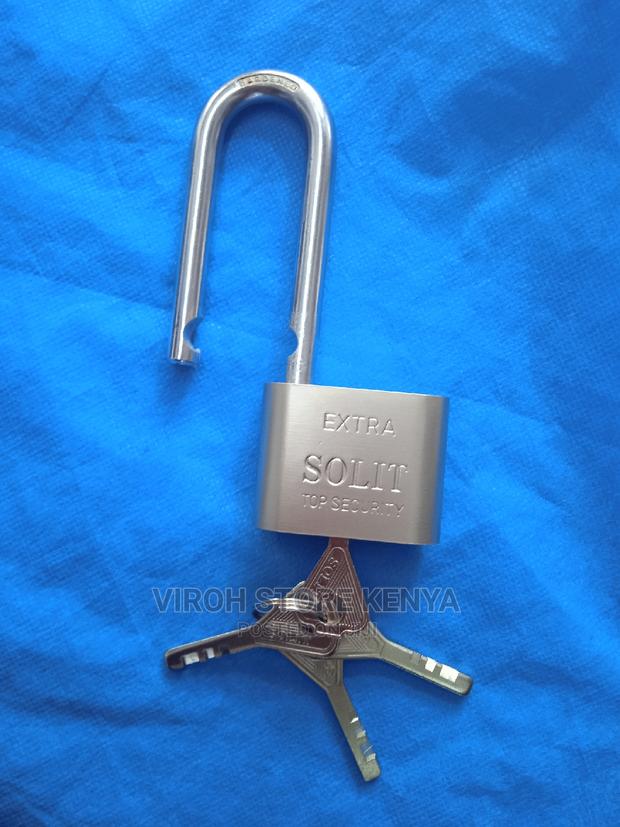 Long Neck 50mm Padlock Gate Padlock 4 Keys Long Shackle