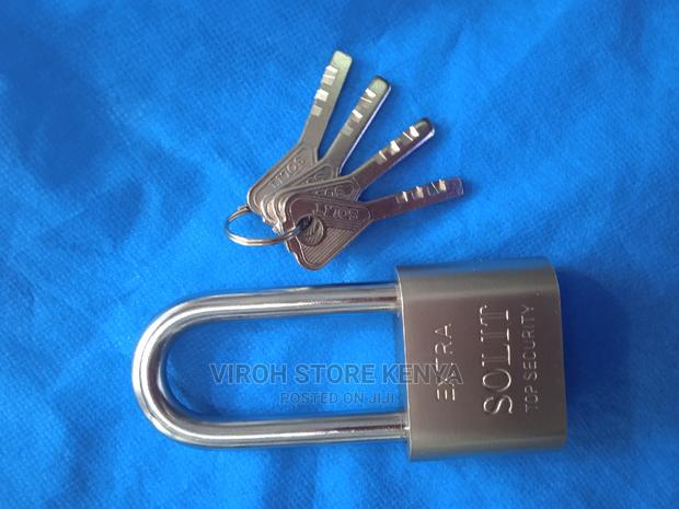 Long Neck 50mm Padlock Gate Padlock 4 Keys Long Shackle - thumbnail 2