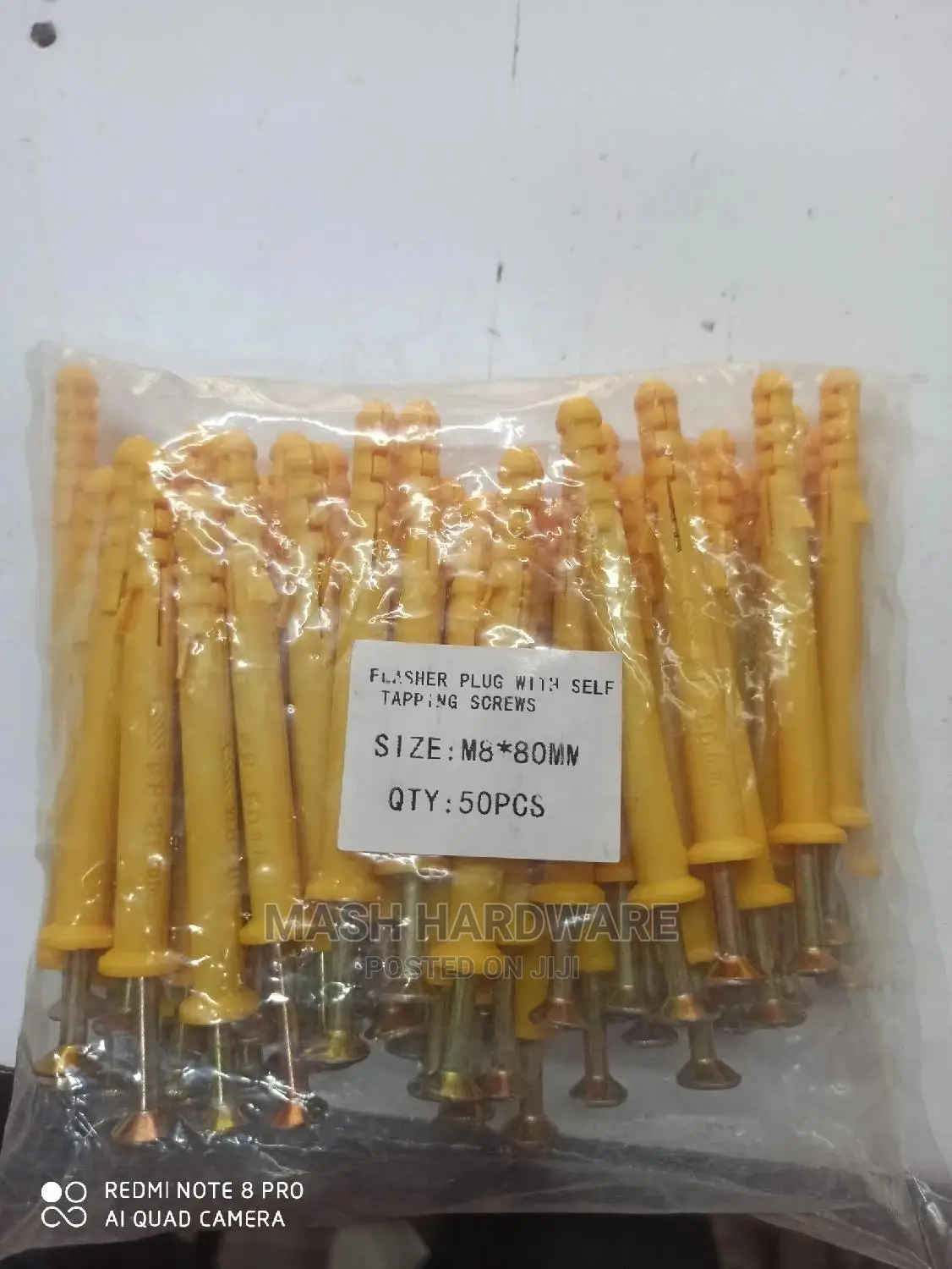 8mm*80mm Flusher Plugs With Self Taping Screws.