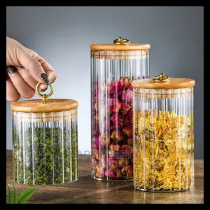 3pcs Set Airtight Kitchen Glass Storage Jars
