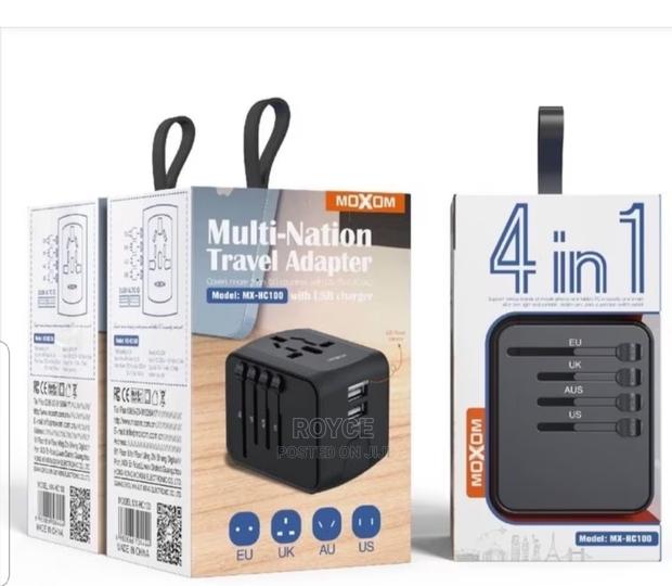 Multi-Nation Travel Adapter 4 in 1 With USB Charger