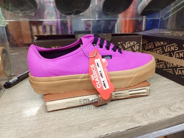 Pink Off The Wall Vans Rubber Shoes With Gumsole - main view