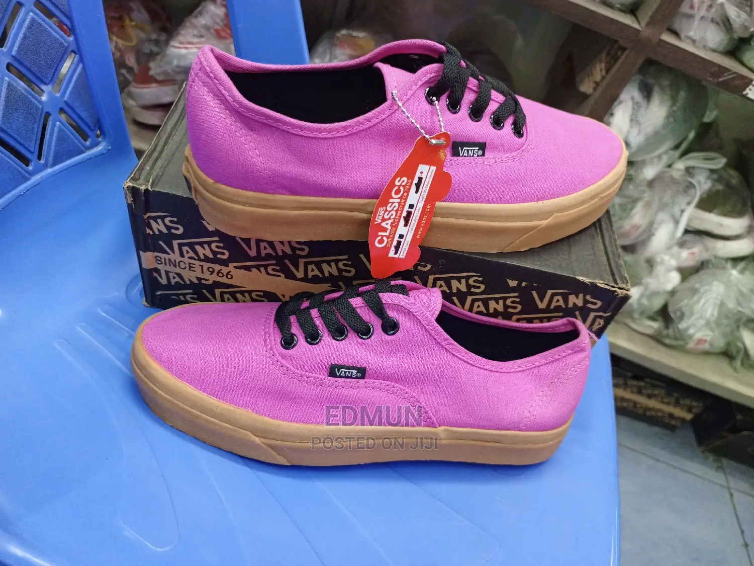 Pink Off The Wall Vans Rubber Shoes With Gumsole