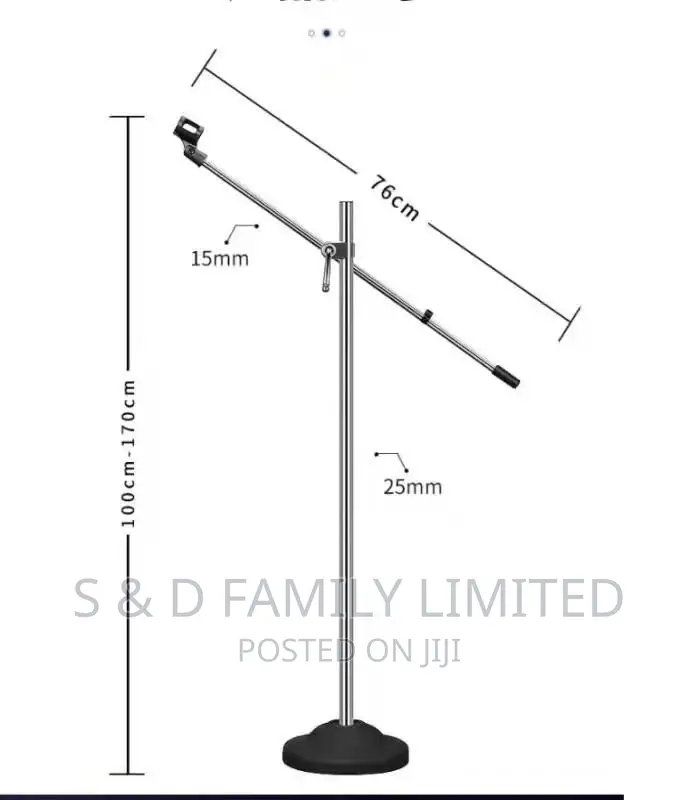 Universal Microphone Stand , Heavy Iron Bass Stand