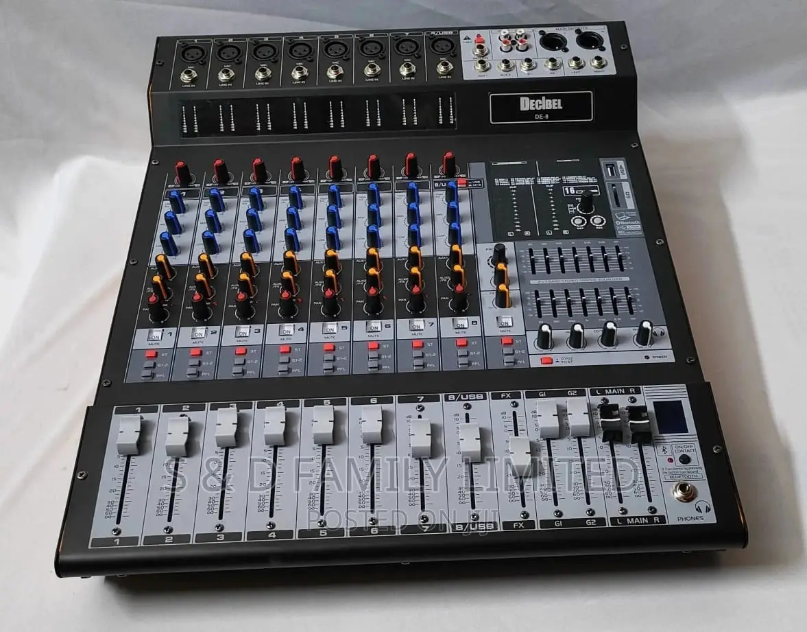 Decibel DE 8 Channels Powered Mixer