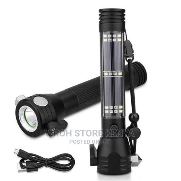 Generic Solar Rechargeable Led Flashlight Magnetic Torch - main view