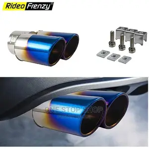 Twin Exhaust End Tip Burnt Blue Colour