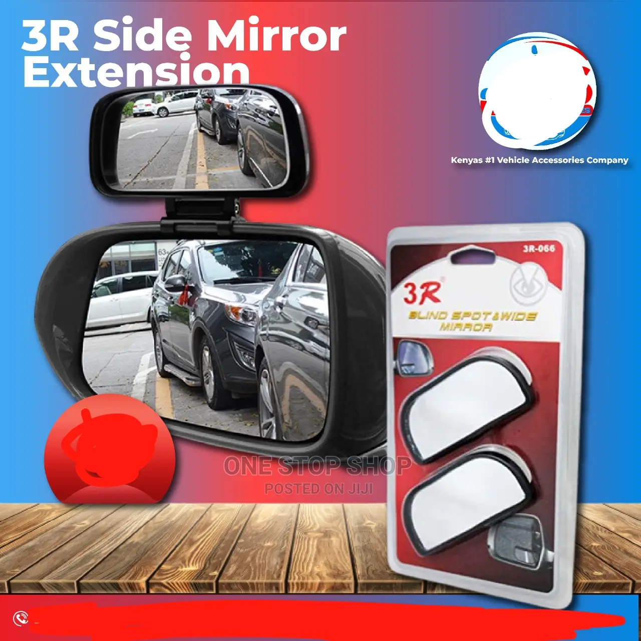 3R Black Side Mirror Extension 2pc