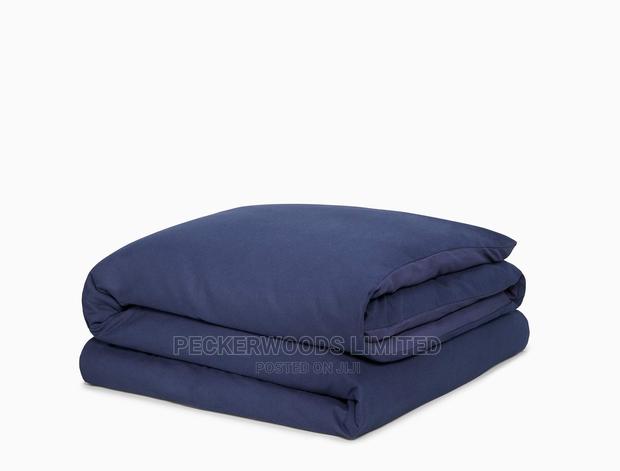 Navy Cotton Flannel Duvet Cover - main view