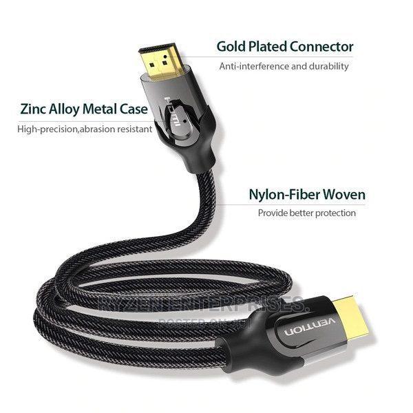 Vention Nylon Braided HDMI Cable 1.5M Black Metal Type