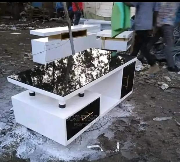 Mirror Top White Coffee Table - main view