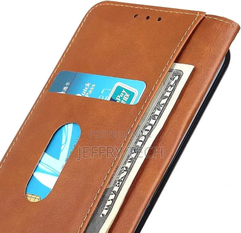 Phone Case for Vivo V27e, With Card Slots, Bracket, TPU + PU
