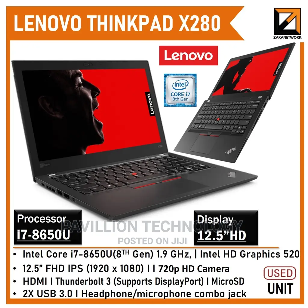 Laptop Lenovo ThinkPad X280 256GB Intel Core I7 SSD 256GB