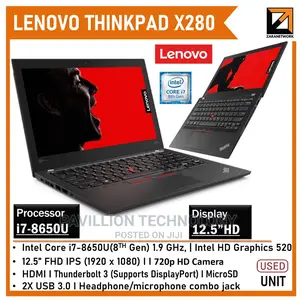 Laptop Lenovo ThinkPad X280 256GB Intel Core I7 SSD 256GB