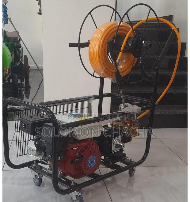 Aico Japan Trolley Sprayer Flat Type With Reel Engine 8hp