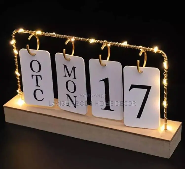 Led Light Daily Calender Office Decor