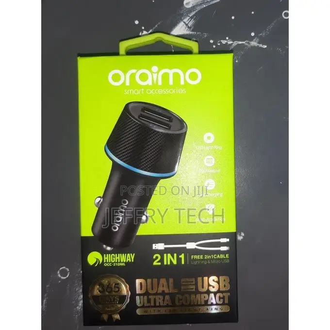 Oraimo Car Charger Supercharge 22W (Include 2 In 1 Cable Cab