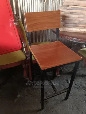 High Stool Restaurant Chair With Pure Mahogany Back and Seat