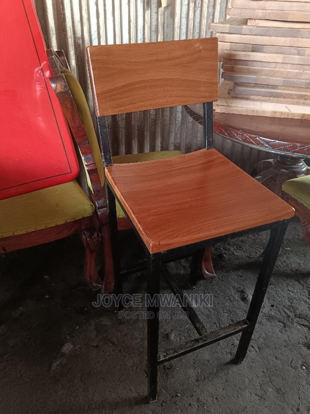 High Stool Restaurant Chair With Pure Mahogany Back and Seat - thumbnail 3