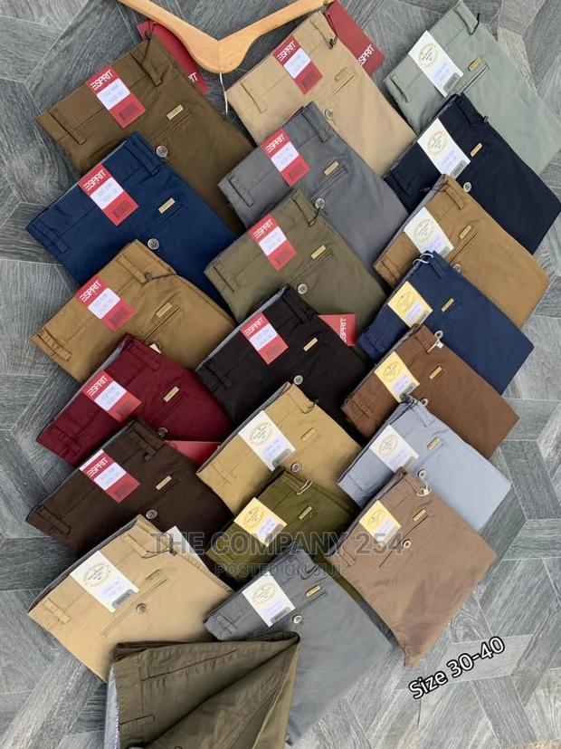 Quality Designer Assorted Khaki Trousers - main view