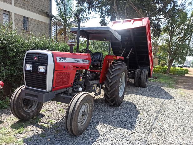 Brand New 375 Massey Ferguson Tractor Plus Tipping Trailer - main view