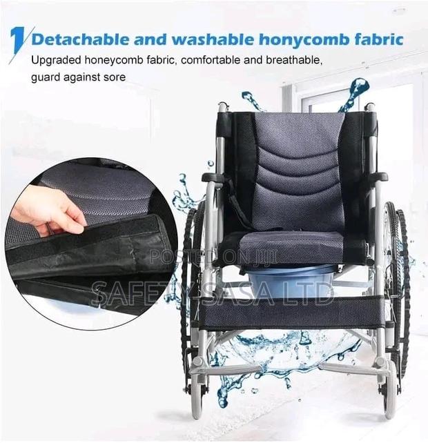 Commode Wheelchair With Commode (Stainless Steel?) - thumbnail 2