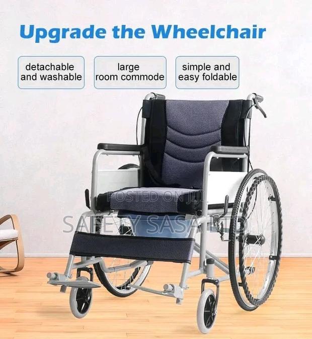Commode Wheelchair With Commode (Stainless Steel?) - thumbnail 3