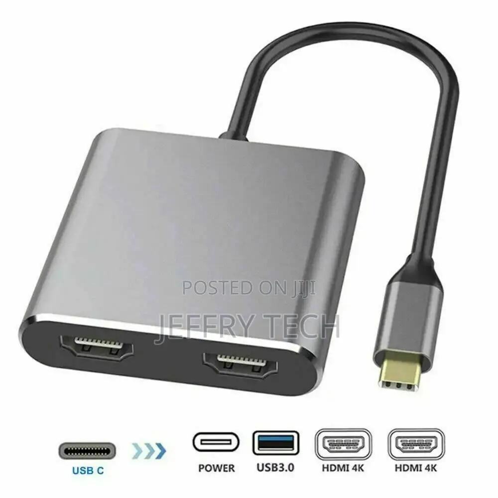 USB C to Dual HDMI Adapter , 4 in 1 Type C to Dual HDMI, U