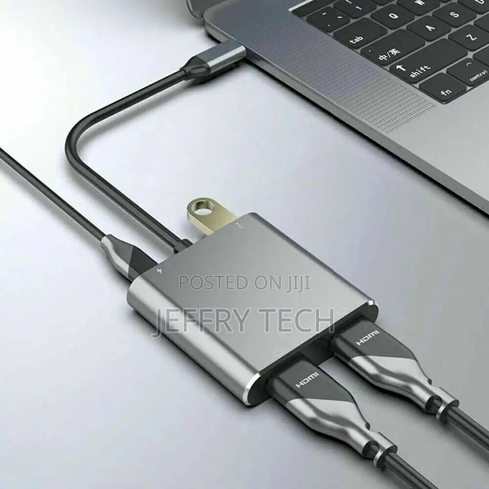 USB C to Dual HDMI Adapter , 4 in 1 Type C to Dual HDMI, U
